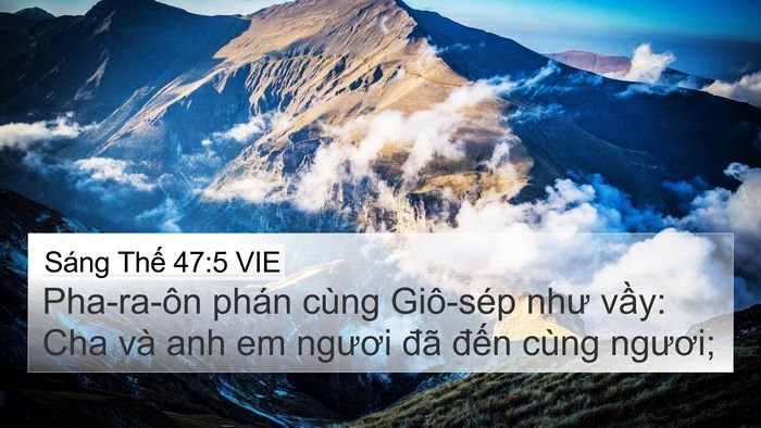 Sáng Thế 47:5 VIE 4K Wallpaper - Pha-ra-ôn phán cùng Giô-sép như vầy: Cha - 4K Wallpaper Bible Verse