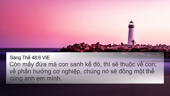 Sáng Thế 48:6 VIE 4K Wallpaper - Còn mấy đứa mà con sanh kế đó, thì - 4K Wallpaper Bible Verse