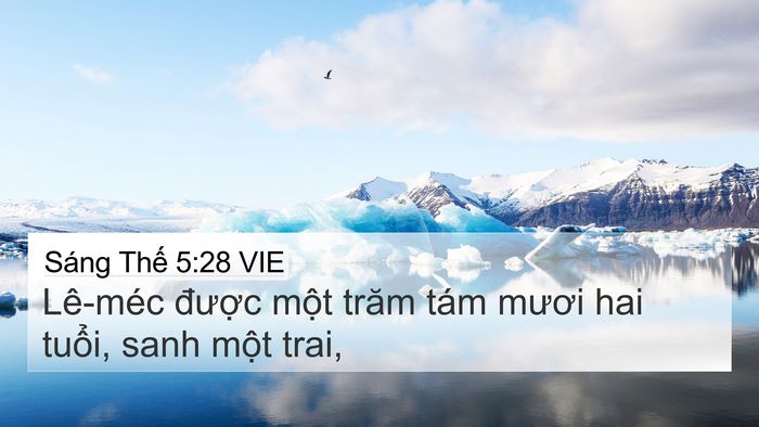 Sáng Thế 5:28 VIE 4K Wallpaper - Lê-méc được một trăm tám mươi hai - 4K Wallpaper Bible Verse
