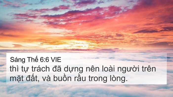 Sáng Thế 6:6 VIE Bible Verse Image