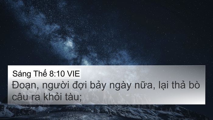 Sáng Thế 8:10 VIE 4K Wallpaper - Đoạn, người đợi bảy ngày nữa, lại - 4K Wallpaper Bible Verse