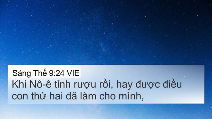 Sáng Thế 9:24 VIE Bible Verse Image