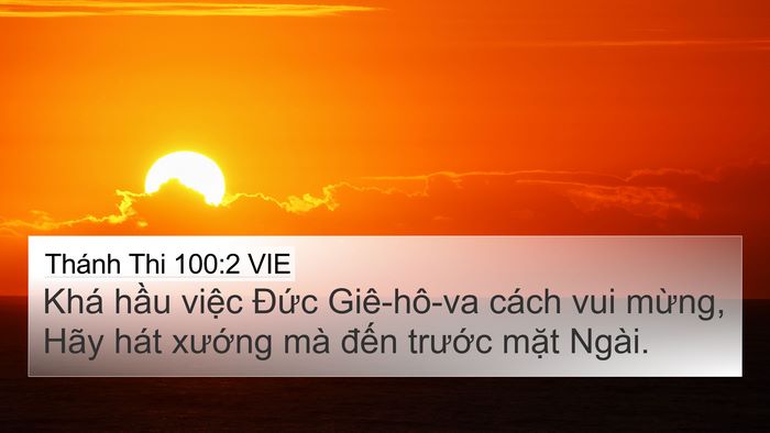Thánh Thi 100:2 VIE Bible Verse Image