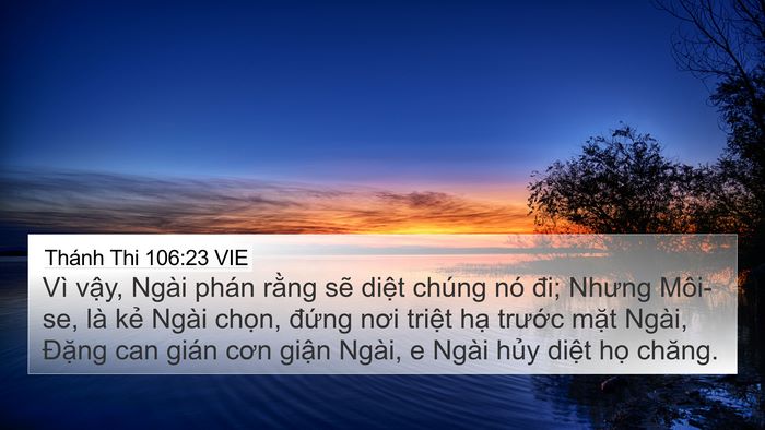 Thánh Thi 106:23 VIE Bible Verse Image