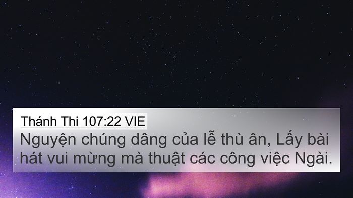 Thánh Thi 107:22 VIE Bible Verse Image
