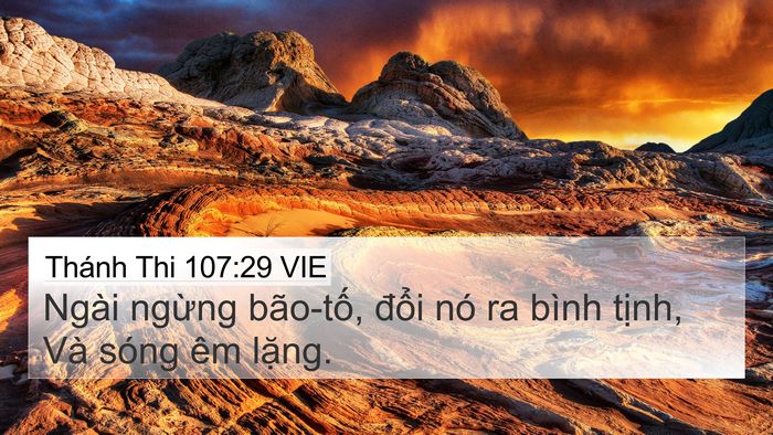 Thánh Thi 107:29 VIE Bible Verse Image