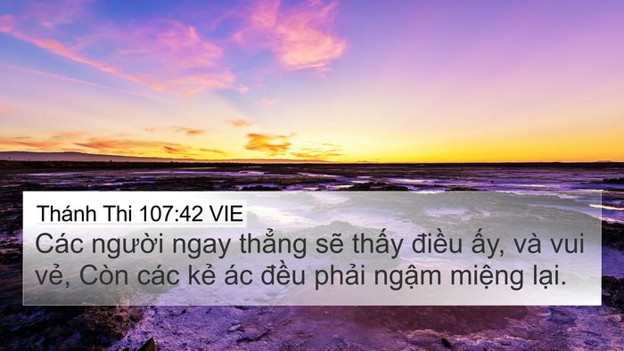 Thánh Thi 107:42 VIE Bible Verse Image