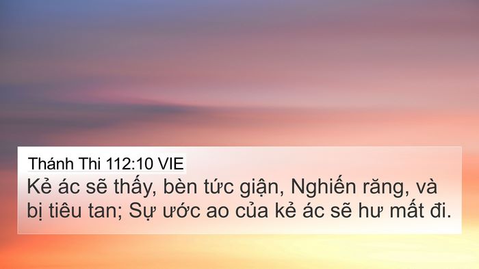 Thánh Thi 112:10 VIE Bible Verse Image