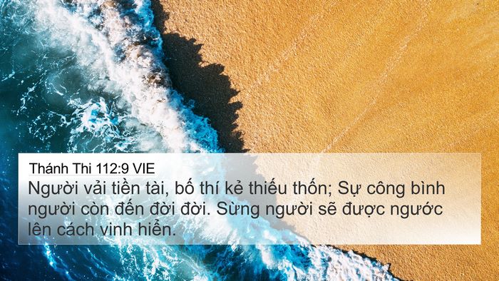 Thánh Thi 112:9 VIE Bible Verse Image
