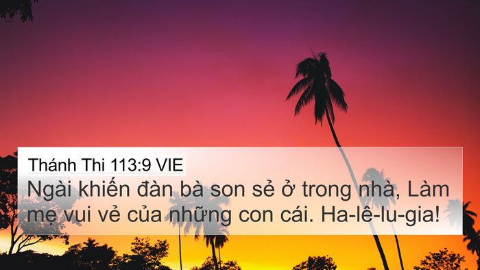 Thánh Thi 113:9 VIE Bible Verse Image