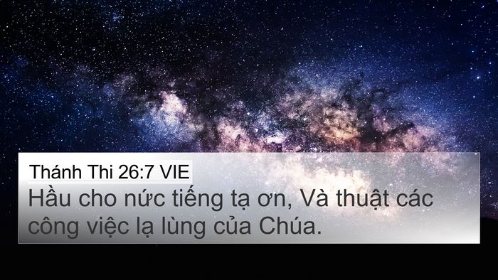 Thánh Thi 26:7 VIE Bible Verse Image