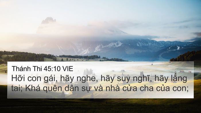 Thánh Thi 45:10 VIE Bible Verse Image