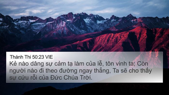 Thánh Thi 50:23 VIE Bible Verse Image