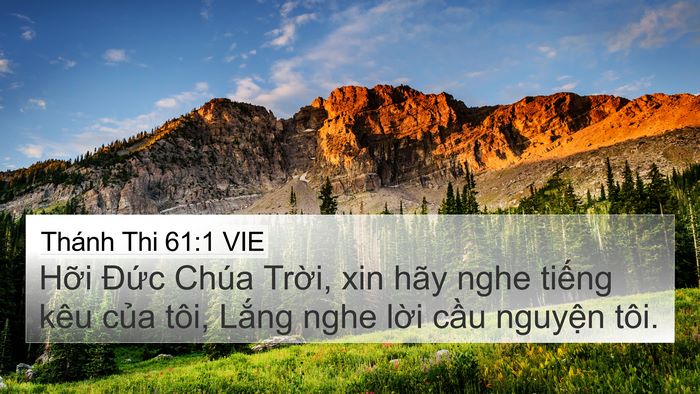 Thánh Thi 61:1 VIE 4K Wallpaper - Hỡi Đức Chúa Trời, xin hãy nghe tiếng - 4K Wallpaper Bible Verse
