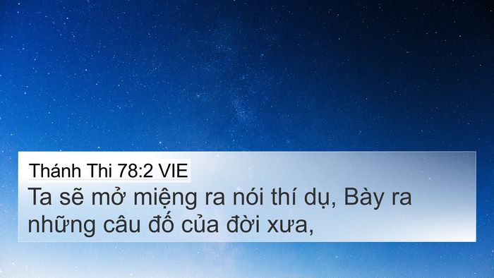 Thánh Thi 78:2 VIE Bible Verse Image