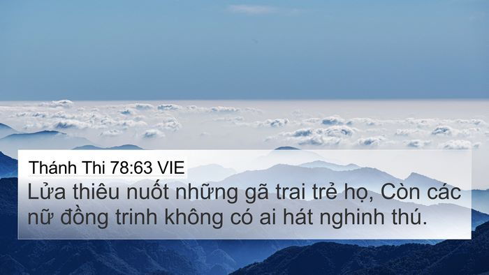 Thánh Thi 78:63 VIE Bible Verse Image
