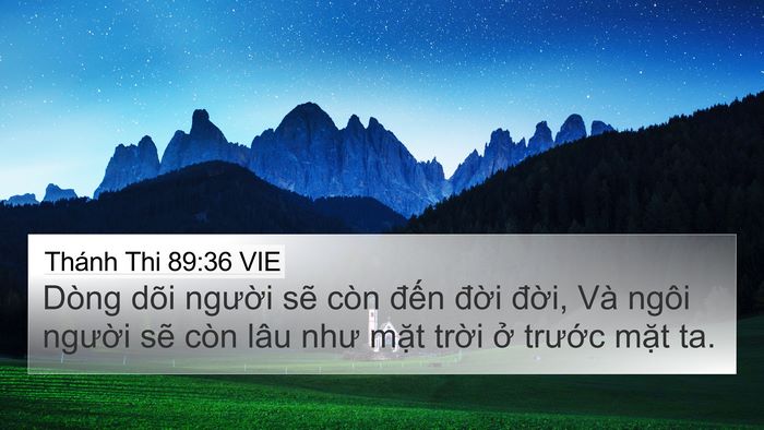 Thánh Thi 89:36 VIE Bible Verse Image