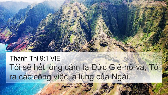 Thánh Thi 9:1 VIE 4K Wallpaper - Tôi sẽ hết lòng cảm tạ Đức - 4K Wallpaper Bible Verse