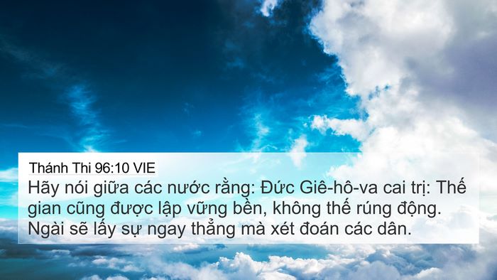 Thánh Thi 96:10 VIE Bible Verse Image