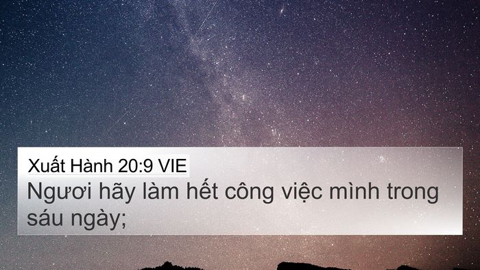 Xuất Hành 20:9 VIE Bible Verse Image