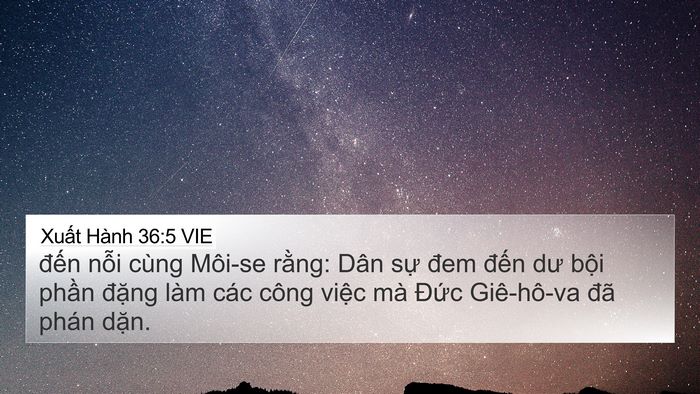 Xuất Hành 36:5 VIE Bible Verse Image