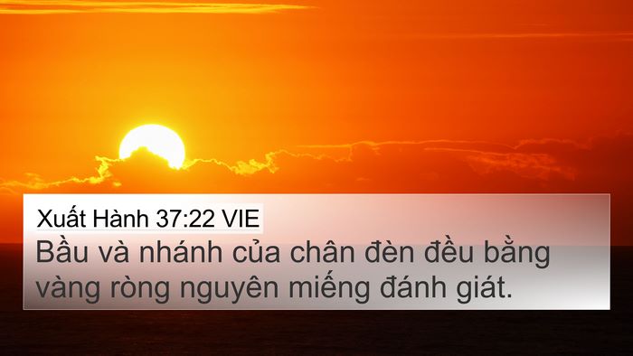 Xuất Hành 37:22 VIE 4K Wallpaper - Bầu và nhánh của chân đèn đều bằng - 4K Wallpaper Bible Verse