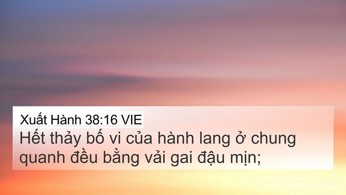 Xuất Hành 38:16 VIE 4K Wallpaper - Hết thảy bố vi của hành lang ở chung - 4K Wallpaper Bible Verse