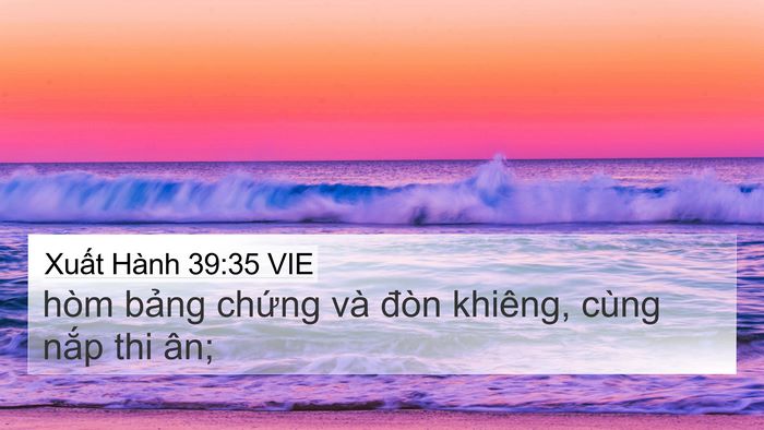 Xuất Hành 39:35 VIE 4K Wallpaper - hòm bảng chứng và đòn khiêng, cùng - 4K Wallpaper Bible Verse