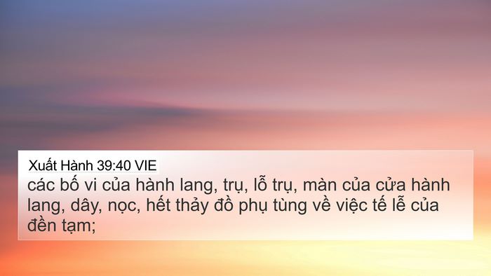 Xuất Hành 39:40 VIE Bible Verse Image