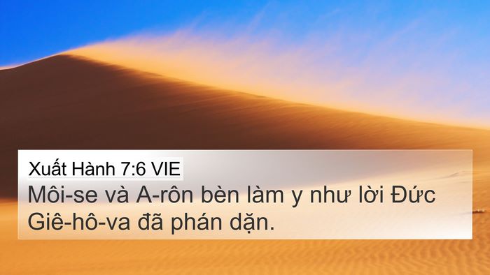 Xuất Hành 7:6 VIE 4K Wallpaper - Môi-se và A-rôn bèn làm y như lời Đức - 4K Wallpaper Bible Verse