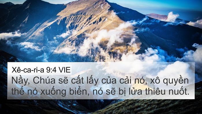 Xê-ca-ri-a 9:4 VIE 4K Wallpaper - Nầy, Chúa sẽ cất lấy của cải nó, - 4K Wallpaper Bible Verse