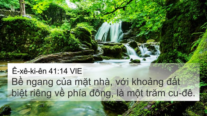Ê-xê-ki-ên 41:14 VIE 4K Wallpaper - Bề ngang của mặt nhà, với khoảng - 4K Wallpaper Bible Verse