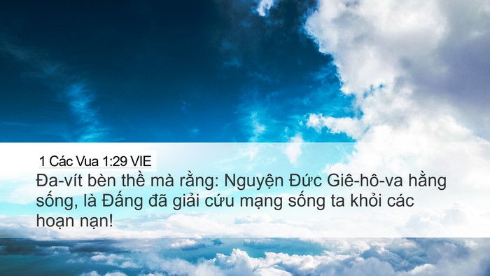 1 Các Vua 1:29 VIE Bible Verse Image