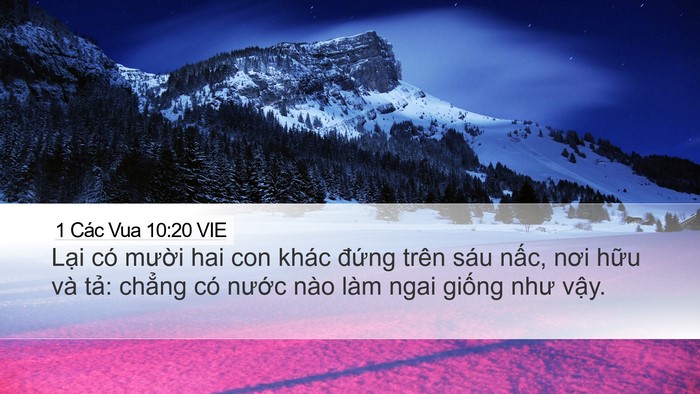 1 Các Vua 10:20 VIE Desktop Wallpaper - Lại có mười hai con khác đứng trên - Desktop Bible Verse Wallpaper