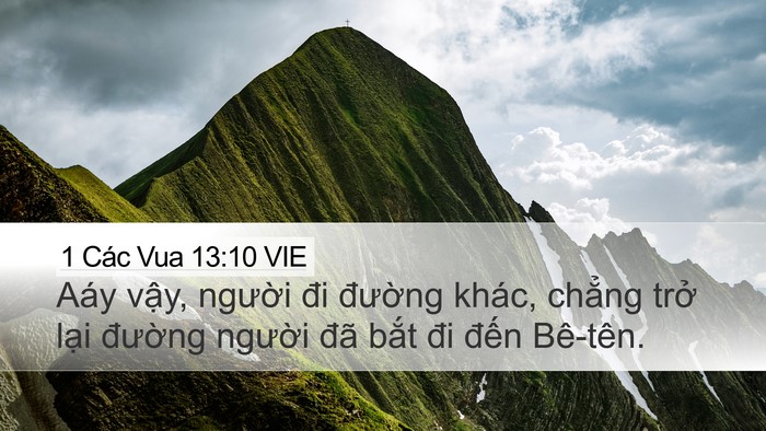 1 Các Vua 13:10 VIE Desktop Wallpaper - Aáy vậy, người đi đường khác, chẳng - Desktop Bible Verse Wallpaper