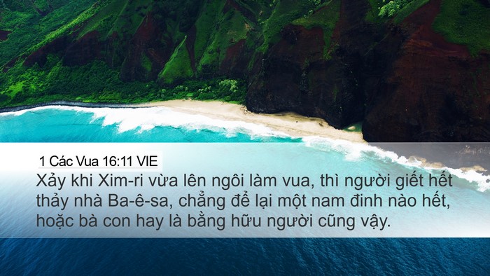 1 Các Vua 16:11 VIE Bible Verse Image