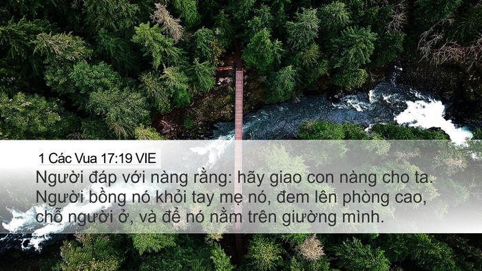 1 Các Vua 17:19 VIE Bible Verse Image