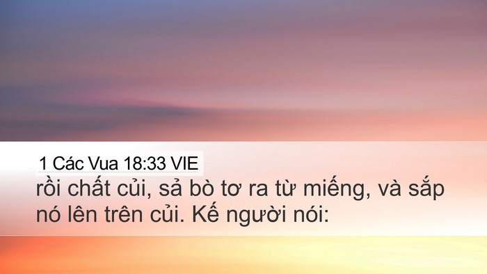 1 Các Vua 18:33 VIE Bible Verse Image