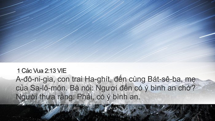1 Các Vua 2:13 VIE Bible Verse Image