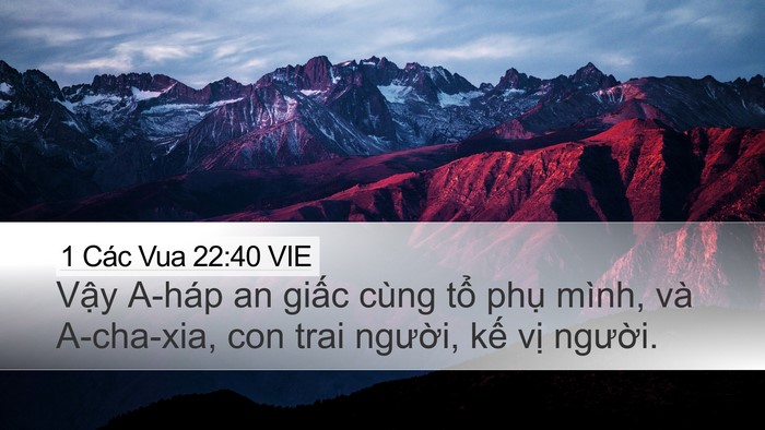 1 Các Vua 22:40 VIE Bible Verse Image