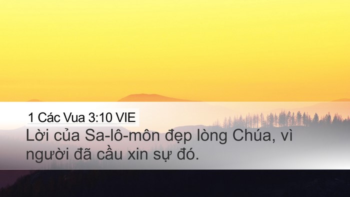 1 Các Vua 3:10 VIE Desktop Wallpaper - Lời của Sa-lô-môn đẹp lòng Chúa, vì - Desktop Bible Verse Wallpaper