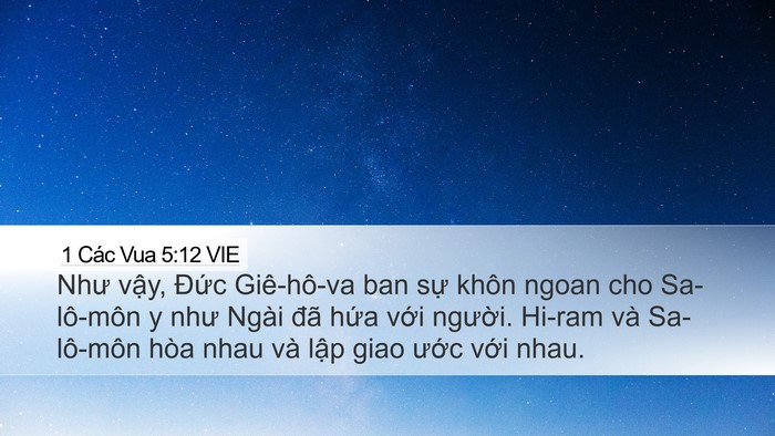 1 Các Vua 5:12 VIE Bible Verse Image