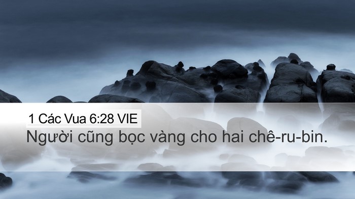 1 Các Vua 6:28 VIE Desktop Wallpaper - Người cũng bọc vàng cho hai - Desktop Bible Verse Wallpaper
