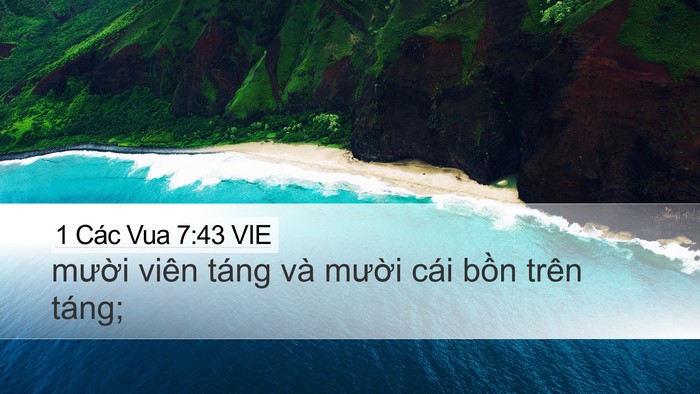 1 Các Vua 7:43 VIE Desktop Wallpaper - mười viên táng và mười cái bồn trên - Desktop Bible Verse Wallpaper