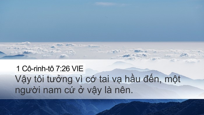 1 Cô-rinh-tô 7:26 VIE Bible Verse Image