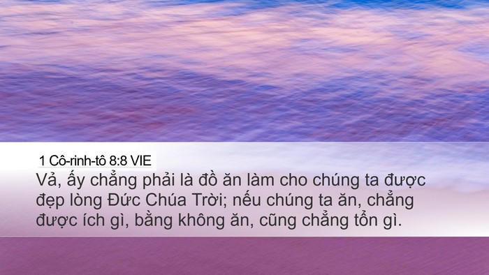 1 Cô-rinh-tô 8:8 VIE Bible Verse Image