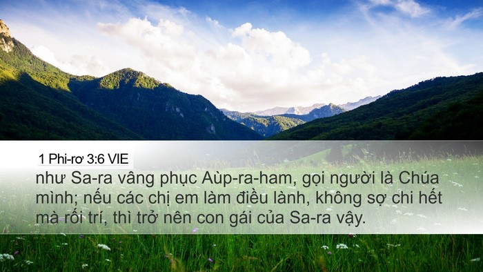 1 Phi-rơ 3:6 VIE Desktop Wallpaper - như Sa-ra vâng phục Aùp-ra-ham, gọi - Desktop Bible Verse Wallpaper