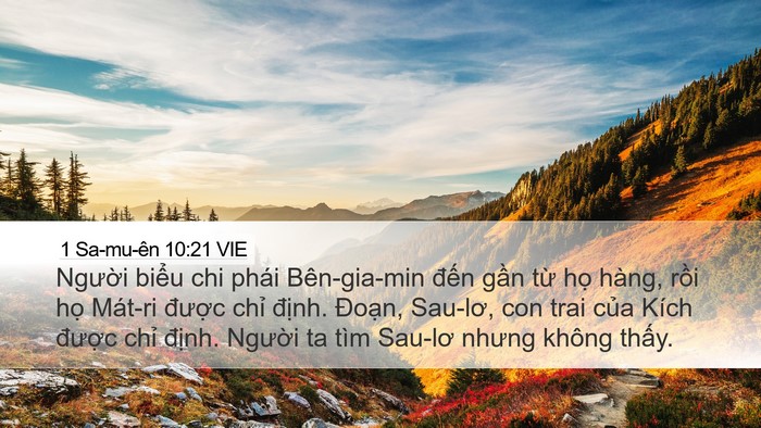 1 Sa-mu-ên 10:21 VIE Desktop Wallpaper - Người biểu chi phái Bên-gia-min đến - Desktop Bible Verse Wallpaper