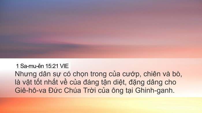 1 Sa-mu-ên 15:21 VIE Bible Verse Image