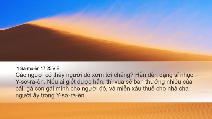 1 Sa-mu-ên 17:25 VIE Bible Verse Image